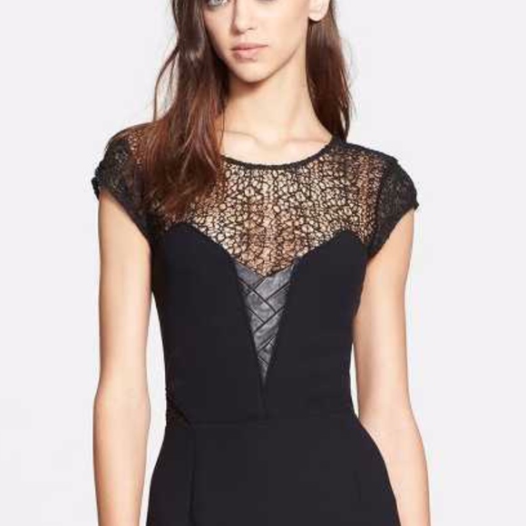 NWT! $365 The Kooples Leather Inset & Lace Contrast Sheath Dress‎ [ Medium ] - Picture 3 of 5